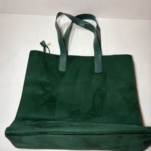 Guess Forest Green Faux Suede Tote